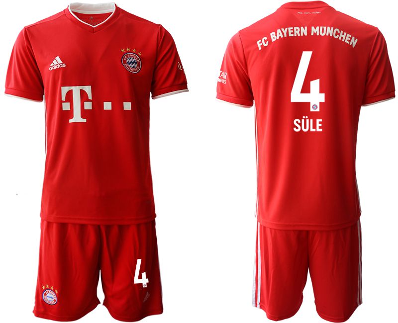 Men 2020-2021 club Bayern Munich home #4 red Soccer Jerseys->real madrid jersey->Soccer Club Jersey